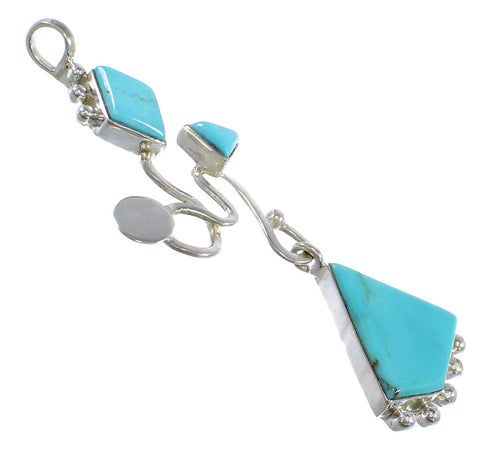 Southwestern Turquoise Silver Slide Pendant WX57889
